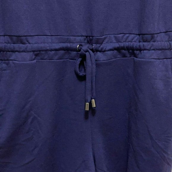 Cable & Gauge Women's S Sleeveless Round Neck Pockets Tie Front Drawstring Blue - Picture 3 of 8